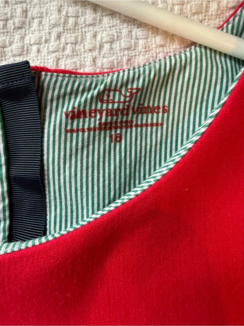 Vineyard Vines Red Ruffle Sleeve Shift Dress
